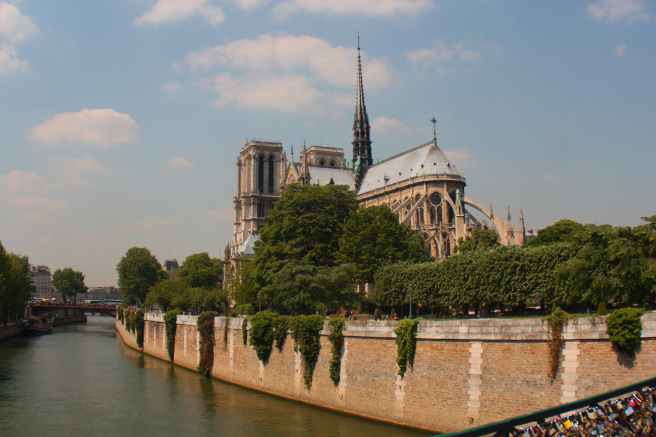 Notre Dame from Pont Des Arts Bridge