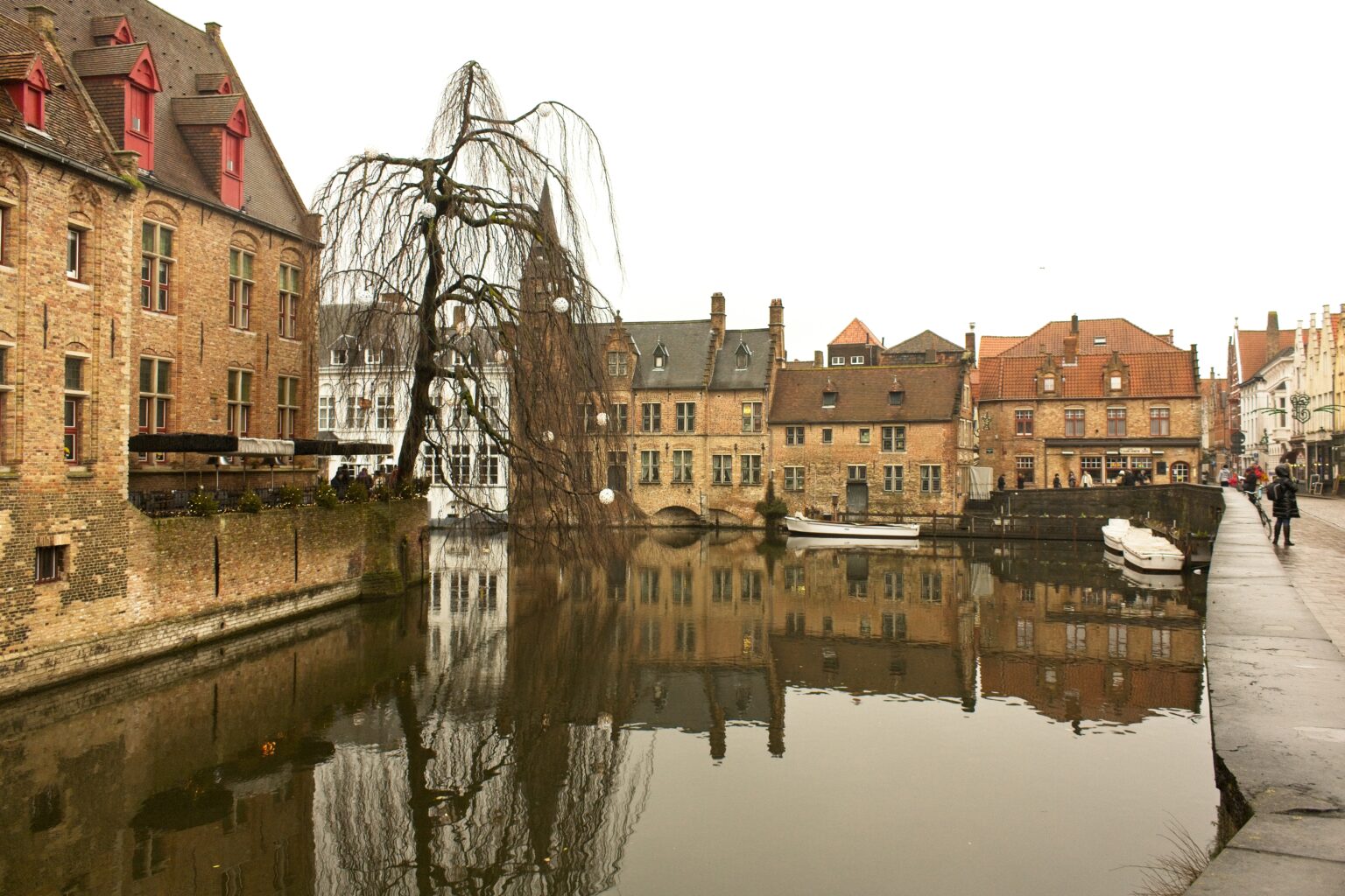 Cold and humid afternoon in Bruges, Belgium